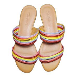 Madewell The Meg Rainbow Slides Sandals Sz 8 NWOT